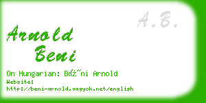 arnold beni business card